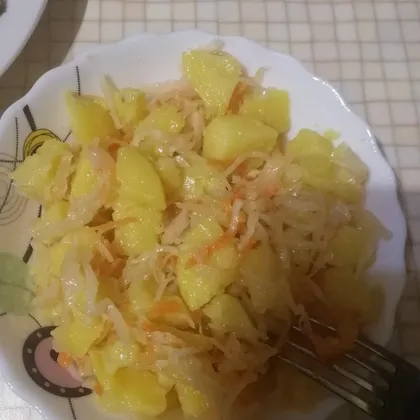 Картошка с квашеной капустой