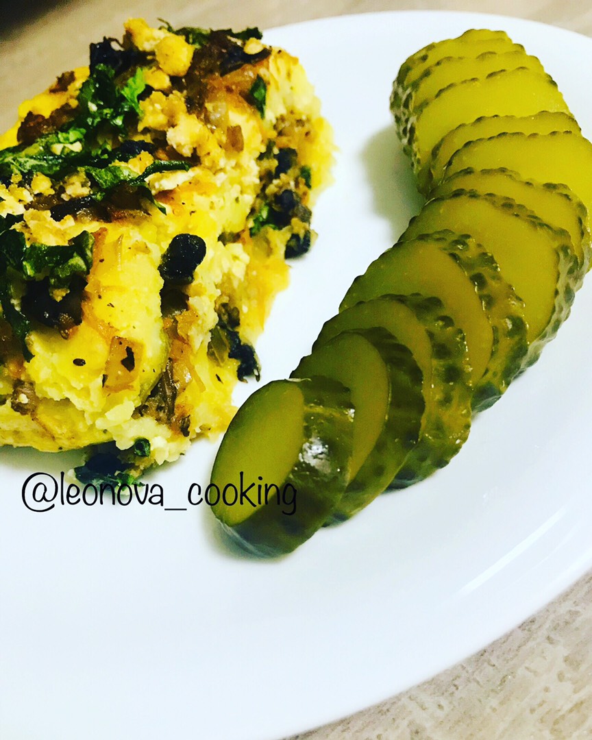 Картофельная запеканка с грибами и тофу