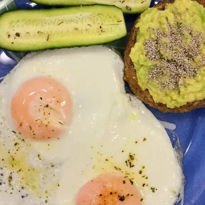 Кето-завтрак: яйца и гуакамоле