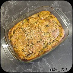 Заливной пирог с картошкой и рыбными консервами