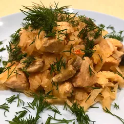 Паста из картофеля и куриной грудки