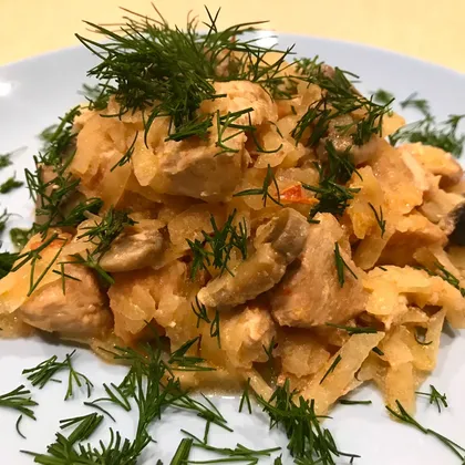 Паста из картофеля и куриной грудки