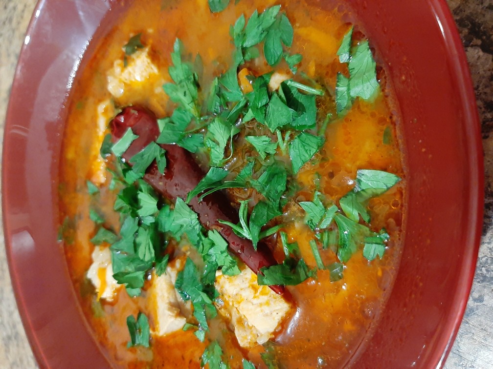 Рецепт Суп харчо из свинины с рисом. Калорийность, химический состав и пищевая ценность.