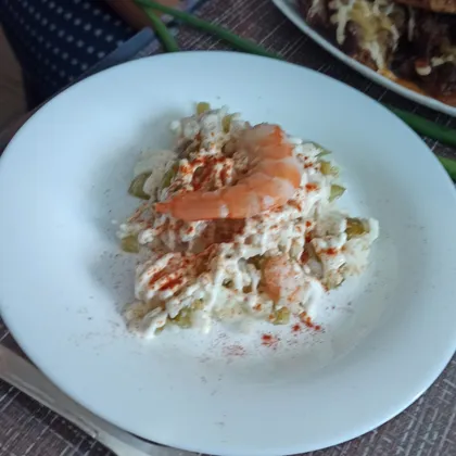 Нежный салатик с креветками