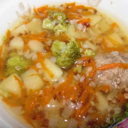Гречневый суп с брокколи "детский"