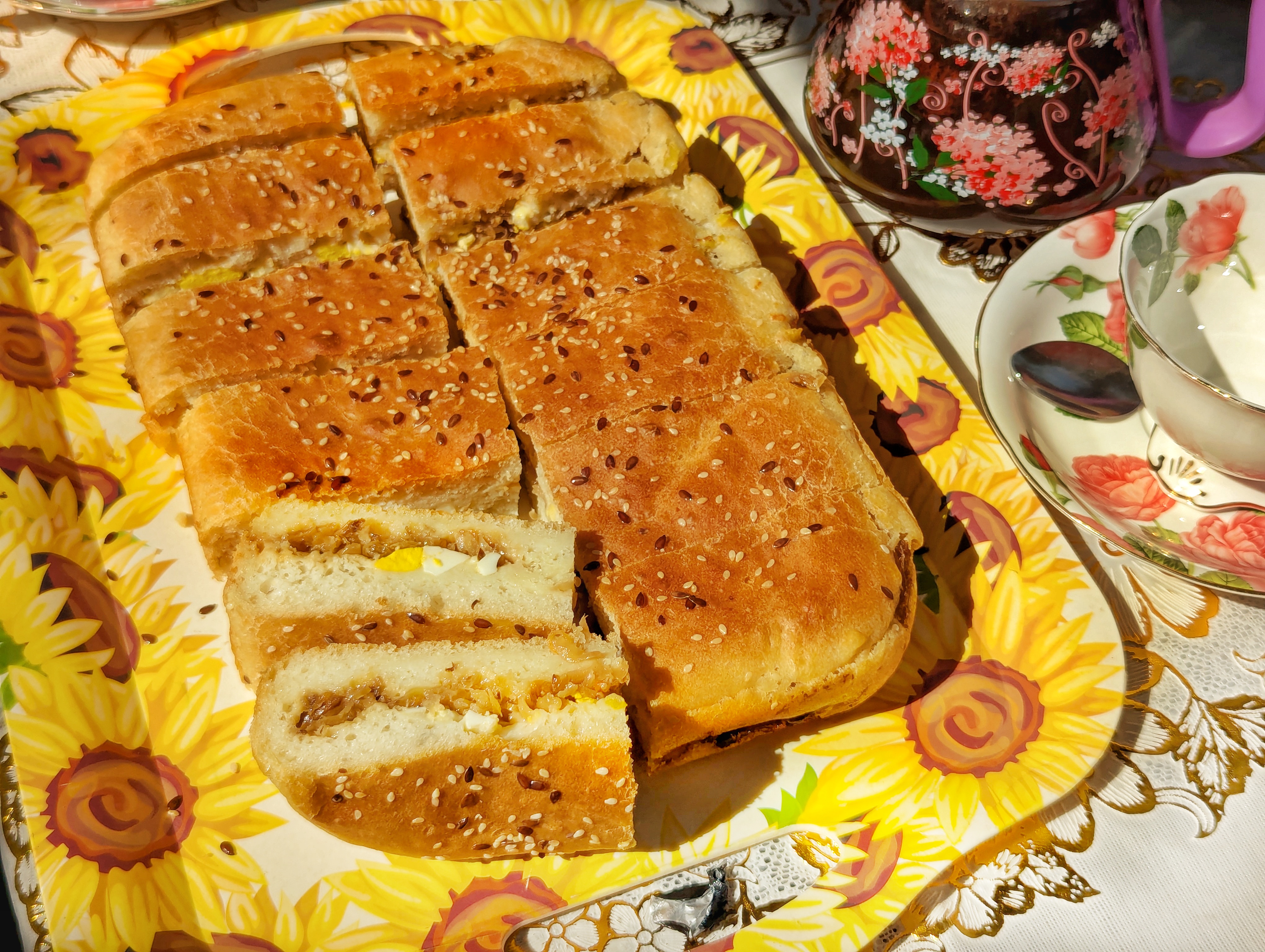 Постный заливной пирог с капустой 