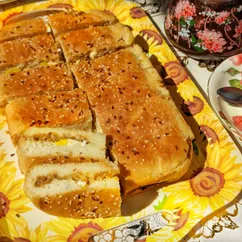 Постный заливной пирог с капустой