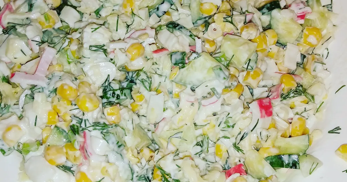 Салатик похожий на крабовый рецепт с фото пошаговый от Алена Костина 🏃 ...