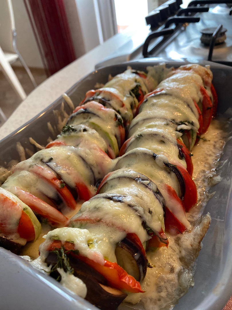 Овощи в духовке под сыром