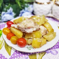Курица с картошкой в духовке 