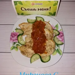 Отбивная из куриной грудки с луком по-студенчески