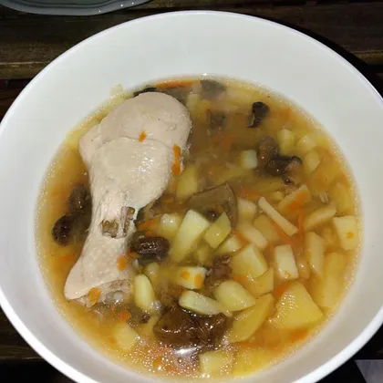 Куриный суп с грибами