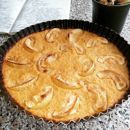 Овсяный пирог с яблочной заливкой