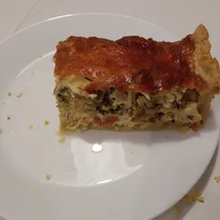 Лоранский пирог с курицей и грибами