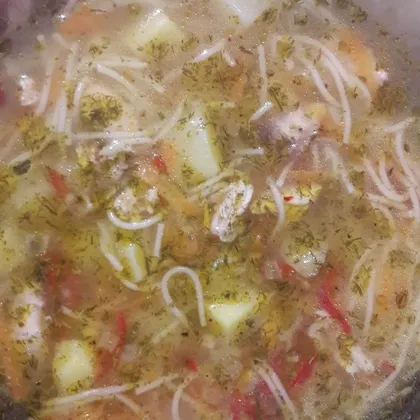 Картофельный суп с макаронами (лапшой)