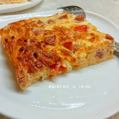 Яичная запеканка с сыром и ветчиной