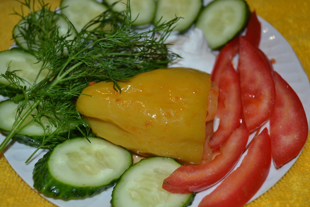 Перец с мясом и капустой