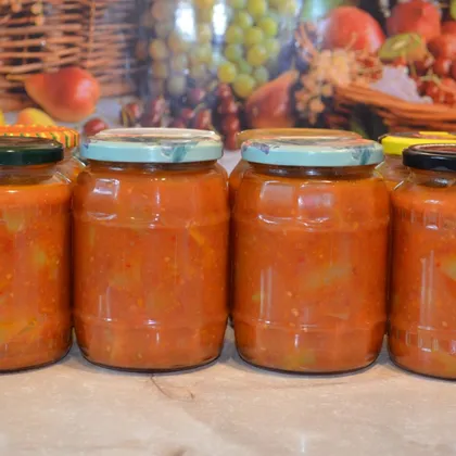 Сладкий перец в томатном соусе или лечо по-домашнему. 
 Заготовки на зиму!