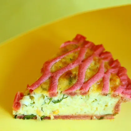Творожный пирог с сыром и зеленью.Для формы 20-22 см