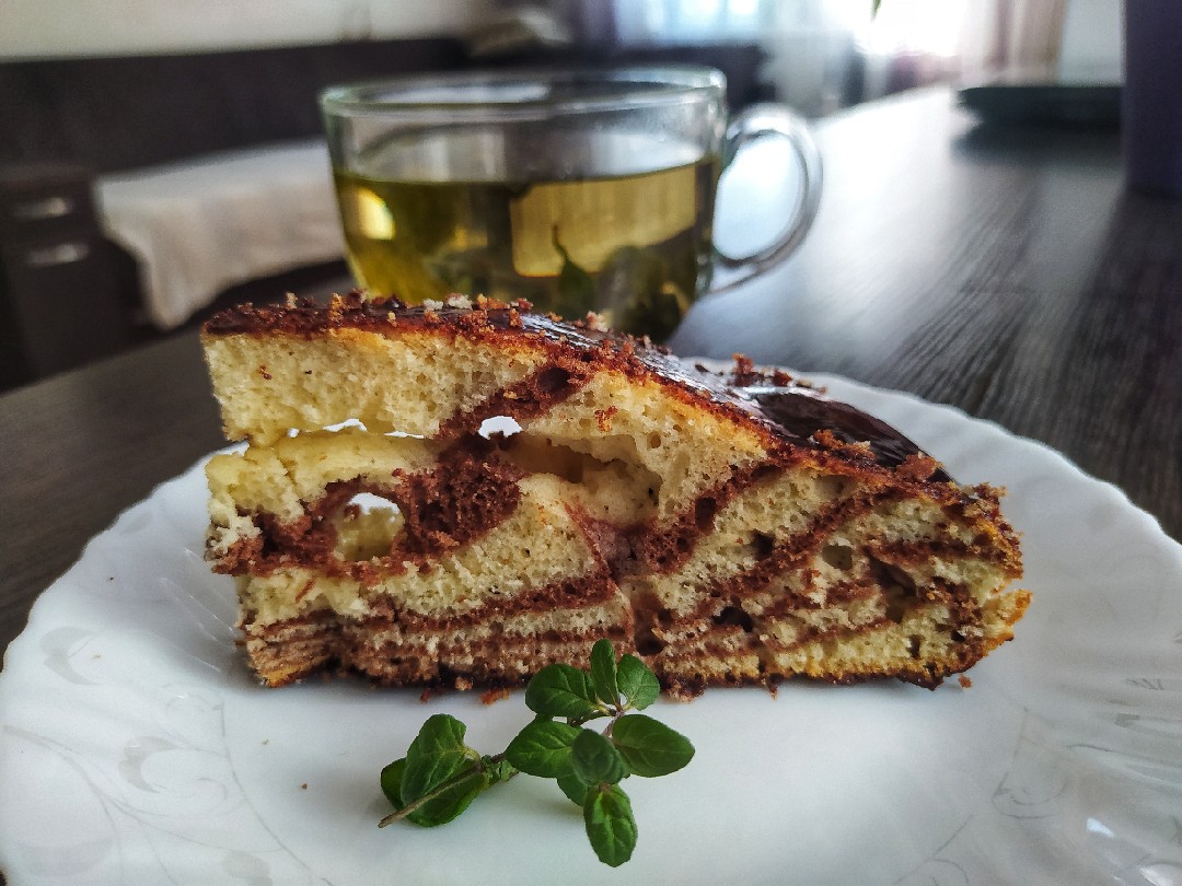 Пирог "Зебра" на сметане