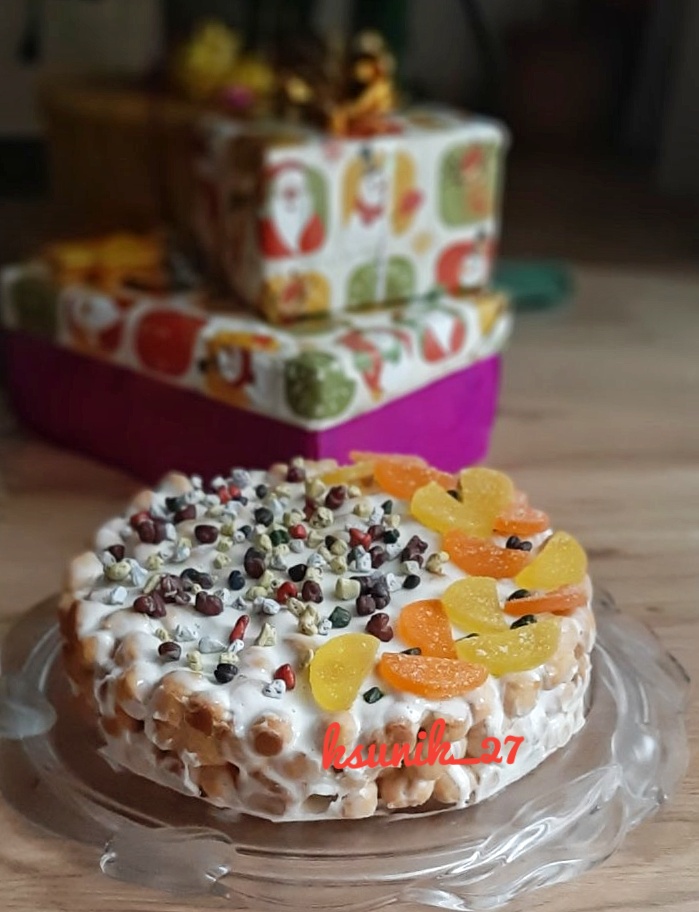 Сметанный торт Дамские пальчики с варенной сгущенкой и орехами