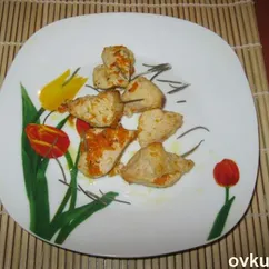 Запеченная курица с тыквой