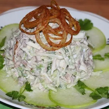 Салат с жареным луком