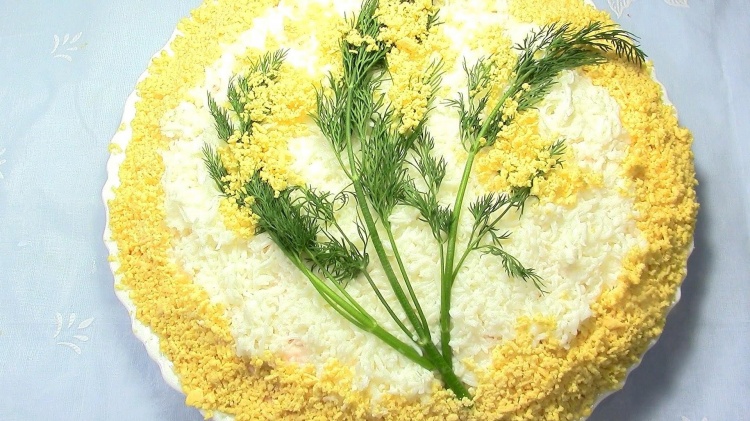 Салат «Мимоза» с сыром
