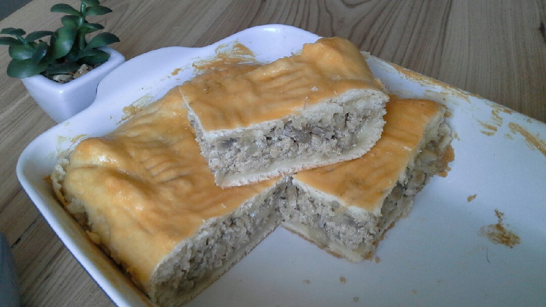 Быстрый мясной пирог с грибами - пошаговый рецепт с фото