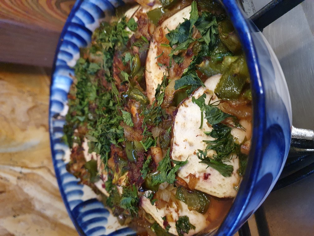 Баклажаны запеченные с ткемали