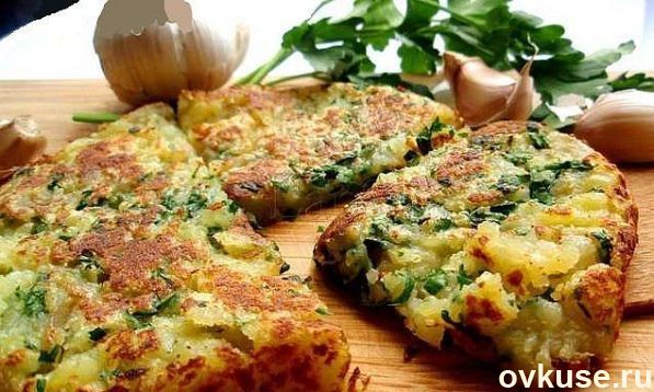 Картофельный блин с чесночком