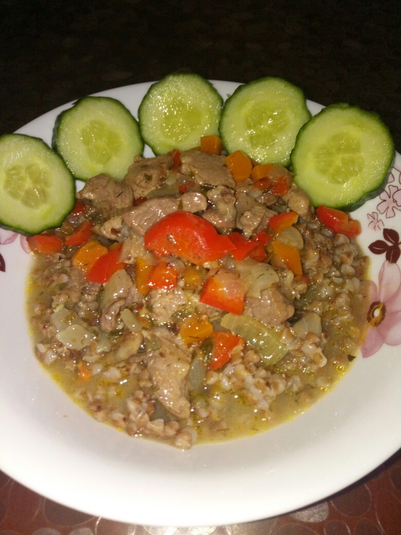 Мясо с гречкой
