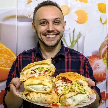 Домашняя шаурма с курицей