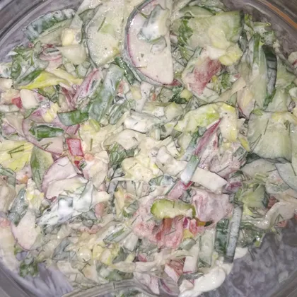Овощной салат 🥗 со сметаной