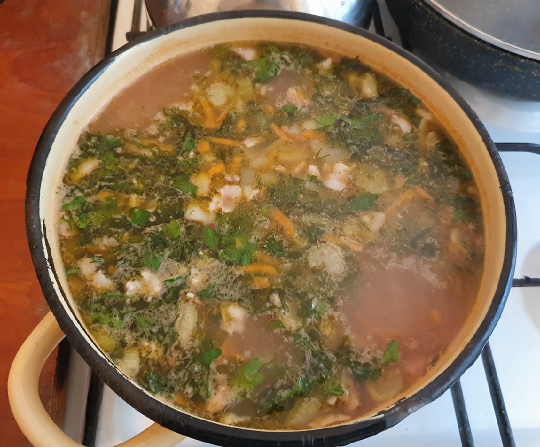Суп картофельно-овощной с беконом