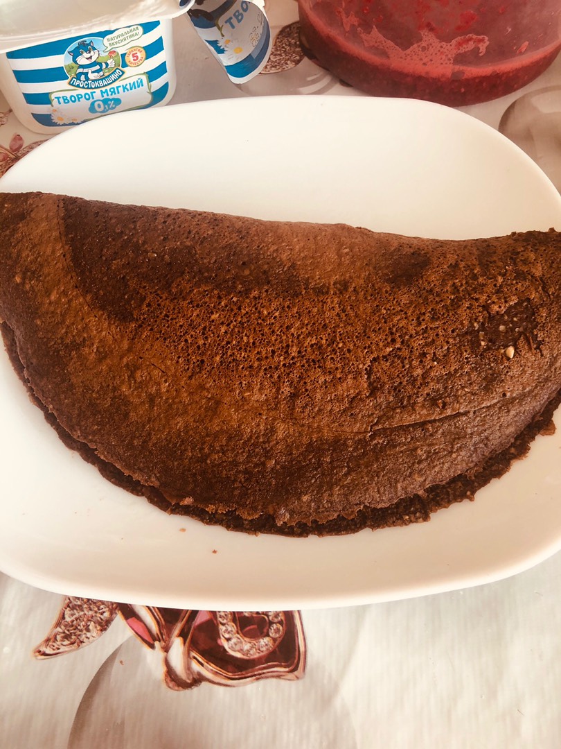 Шоколадно овсяноблин с начинкой. ПП завтрак 😋