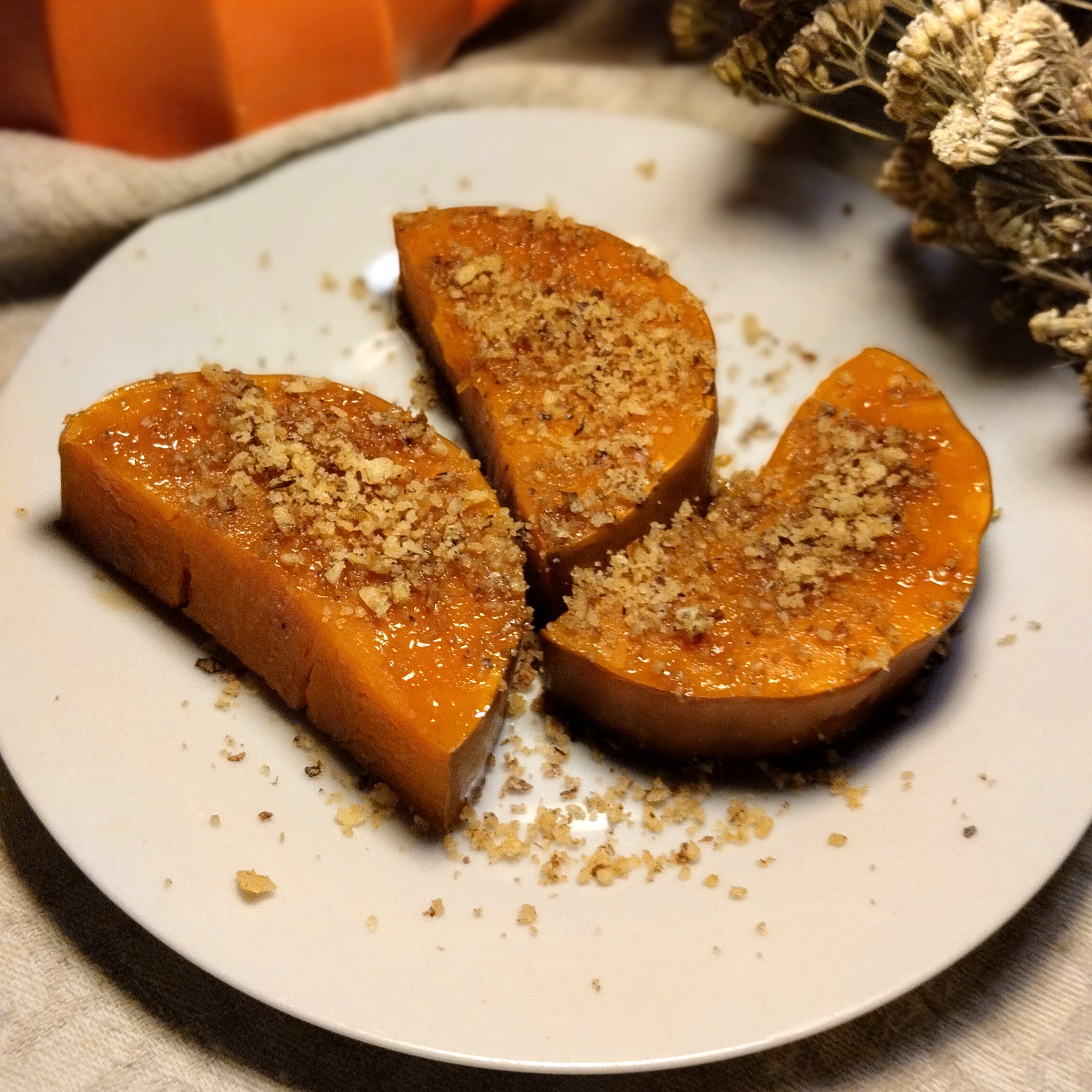 Тыква  в духовке с сахаром/мёдом