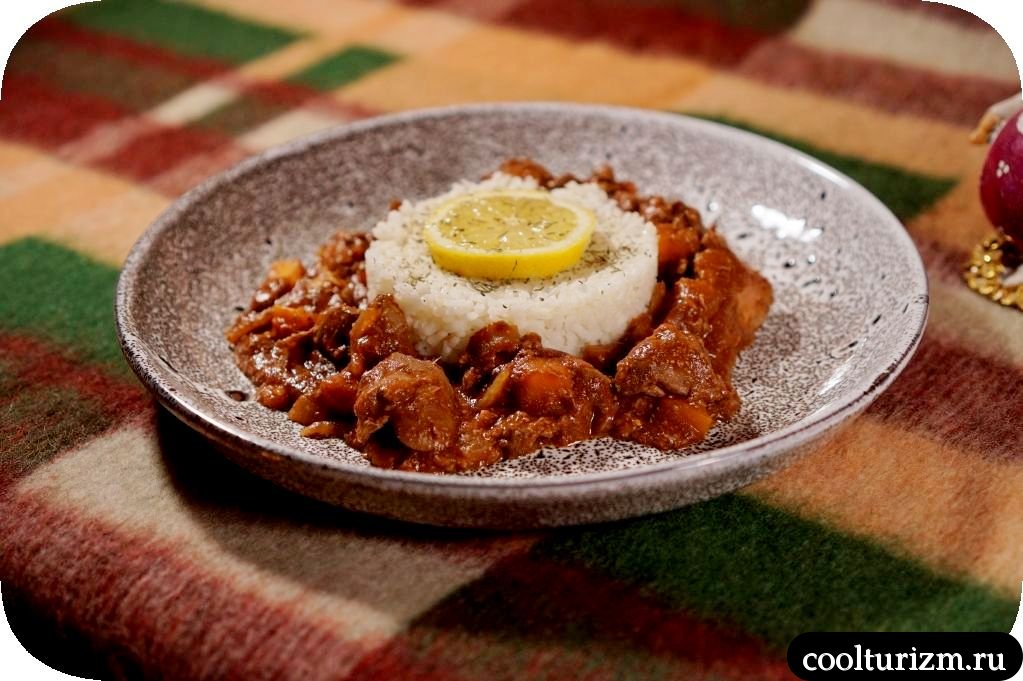 Куриная печень с рисом