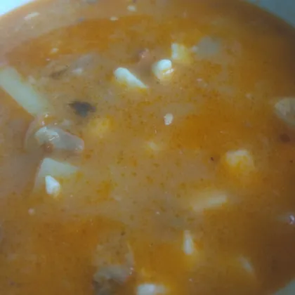 Самый вкусный сырно-томатный суп