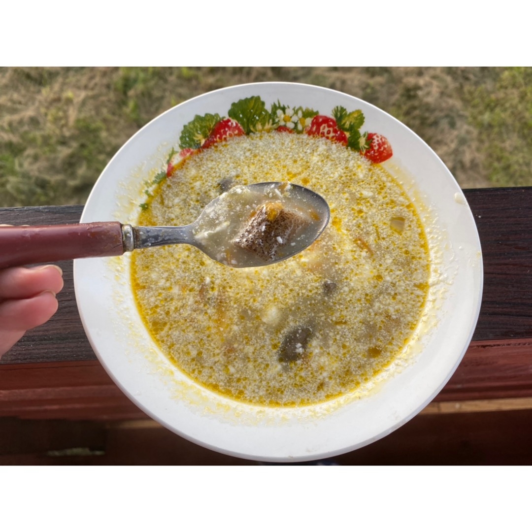 Постный грибной суп с вермишелью