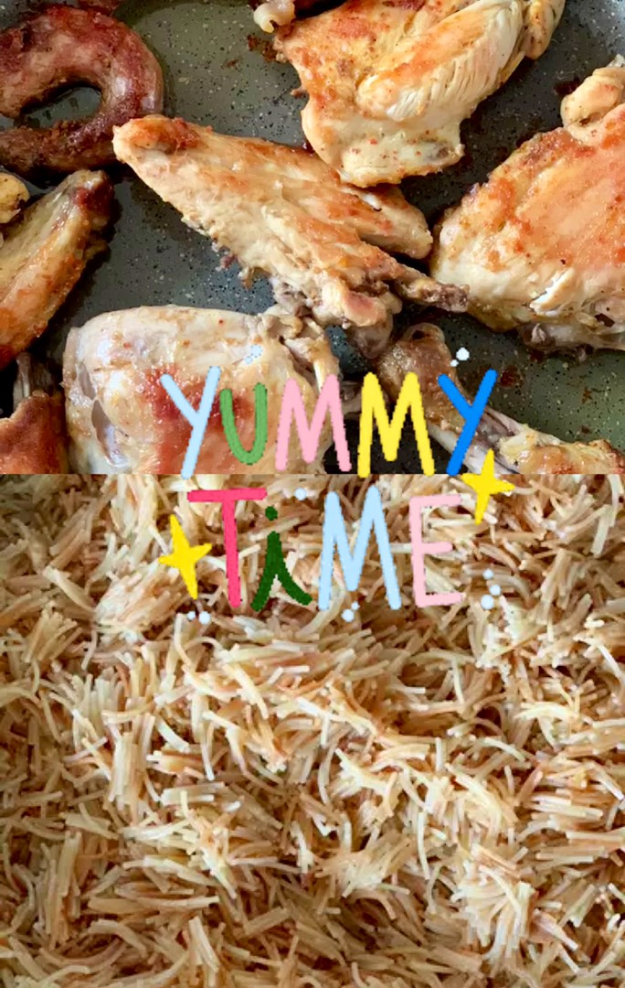 Мелкая вермишель с курицей