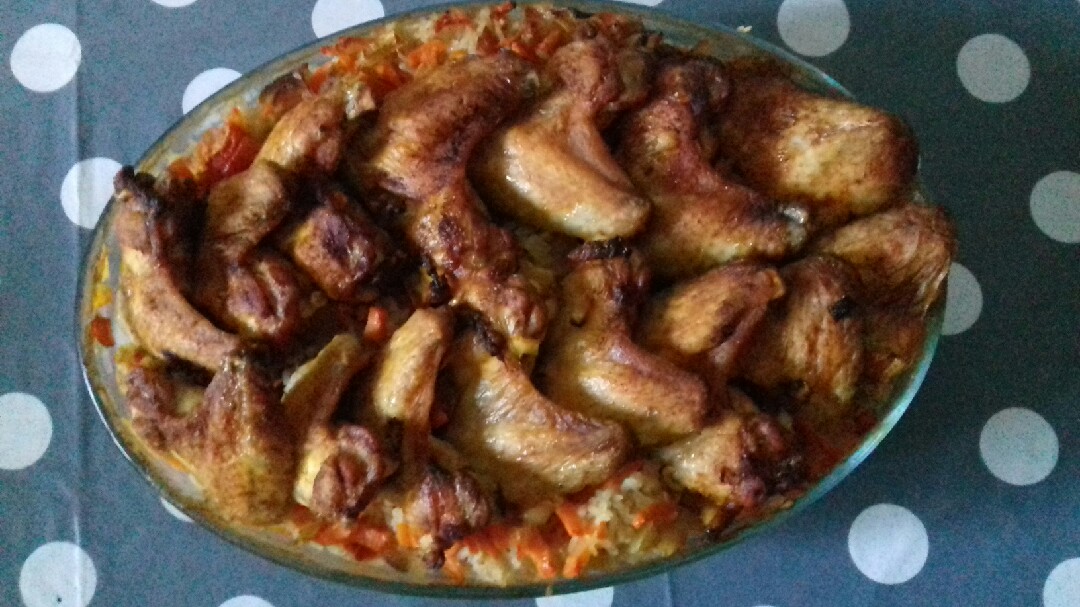 Рис с курочкой в духовке