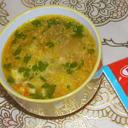 Картофельный суп с крабовыми палочками