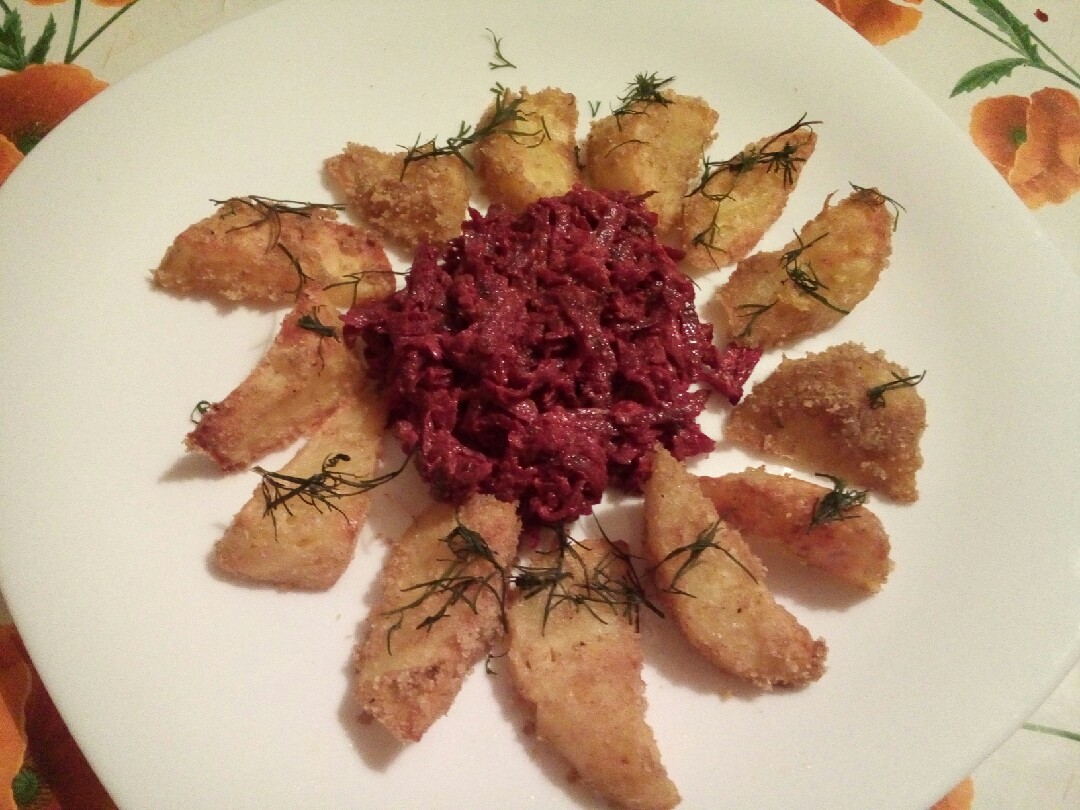 Картофель, запеченный в панировочных сухарях 