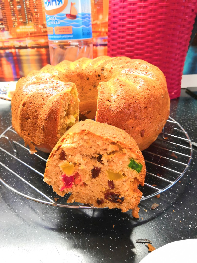 Кекс с сухофруктами и орехами