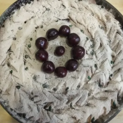 Необычный вишневый пирог на кефирном тесте