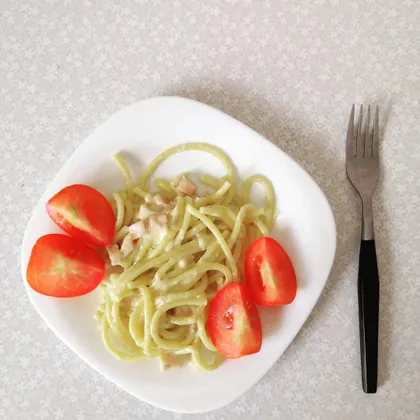 Карбонара с ветчиной 🍝
⠀