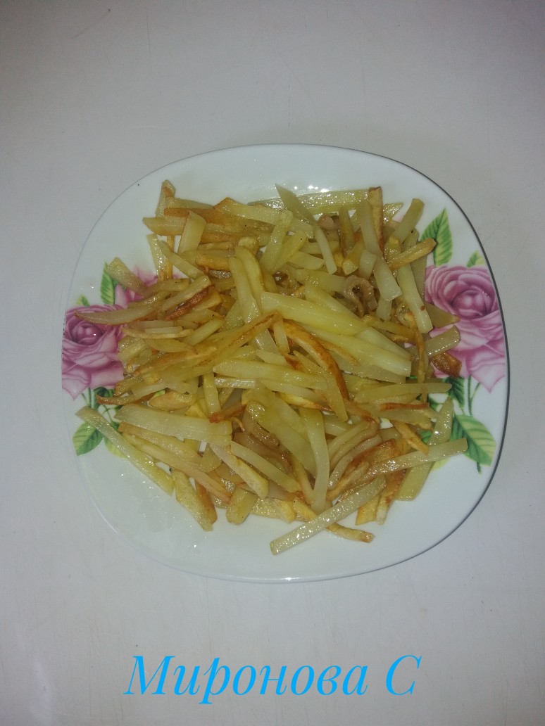 Картофель жареный на сале