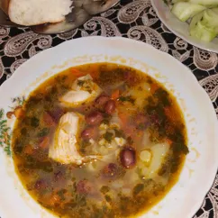 Суп с горохом и красной фасоли 🤤🍲