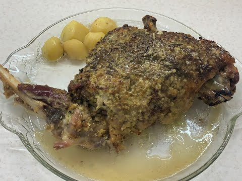 Запечённая баранья нога (КЕТО) + гарнир + соус на одном противне!